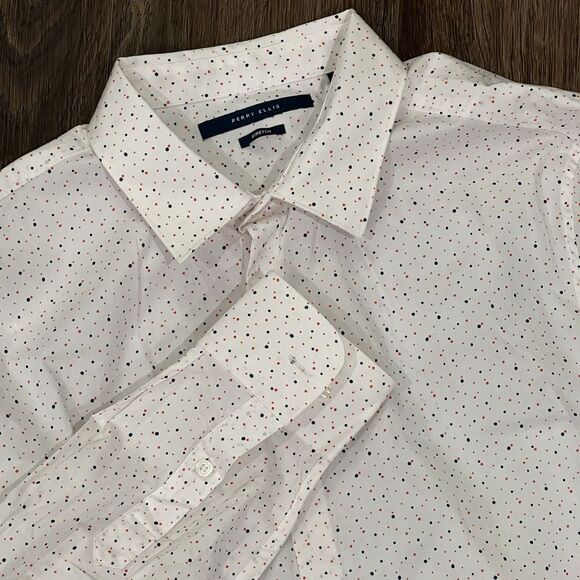 PERRY ELLIS Stretch Polo Tex Floral print Men's Button Front Shirt Size XL - Picture 1 of 11